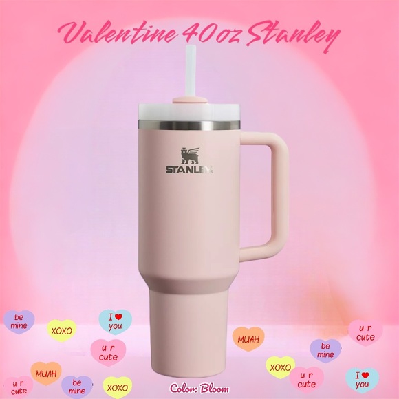 Authentic Stanley PINK Bloom Valentine quencher mug - Picture 4 of 4
